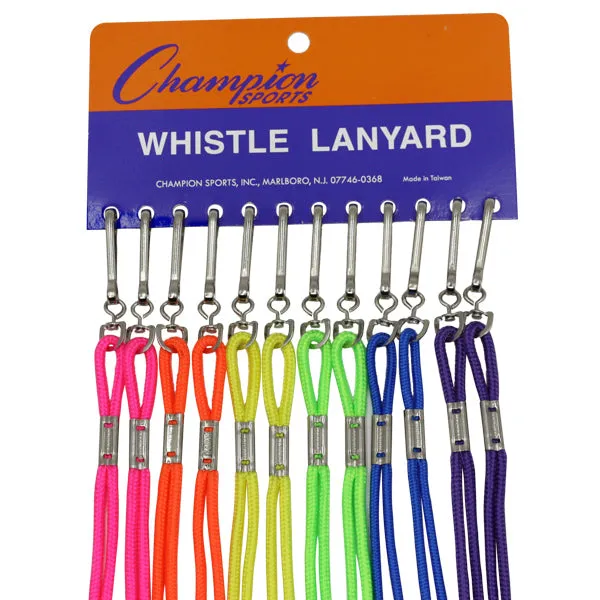 12 Assorted Neon Colors Nylon Lanyard
