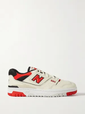 550 mesh-trimmed leather sneakers