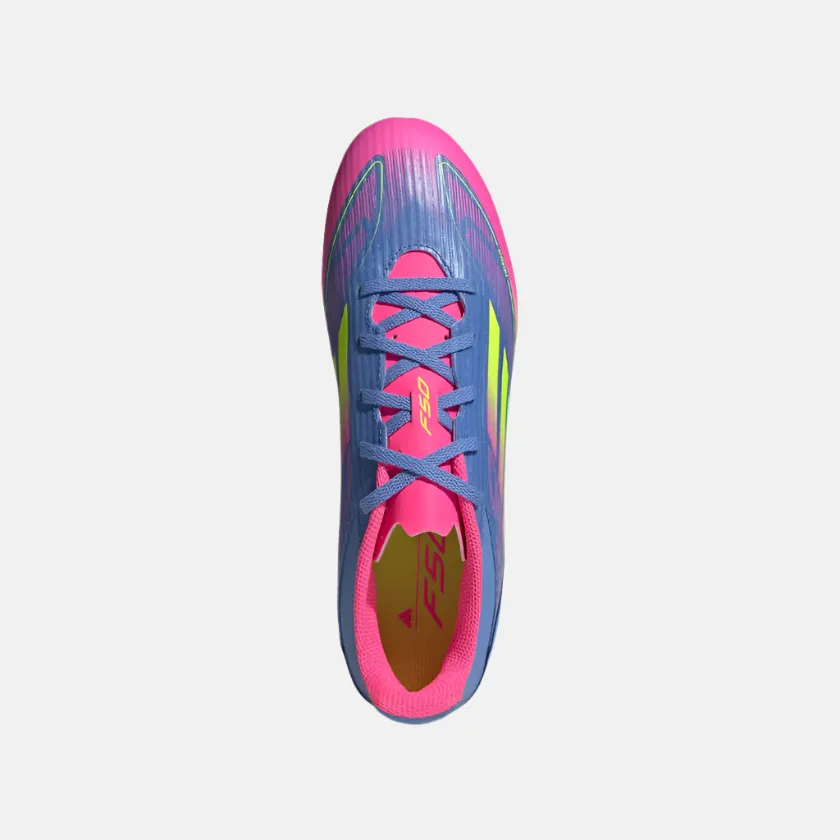 Adias F50 Club Firm/Multi-Ground Men's Football Shoes -Blue Fusion/Lucid Lemon/Lucid Pink