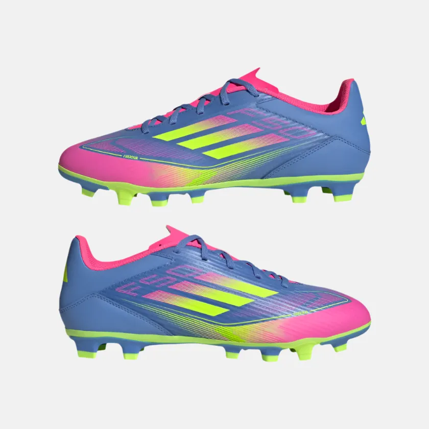 Adias F50 Club Firm/Multi-Ground Men's Football Shoes -Blue Fusion/Lucid Lemon/Lucid Pink