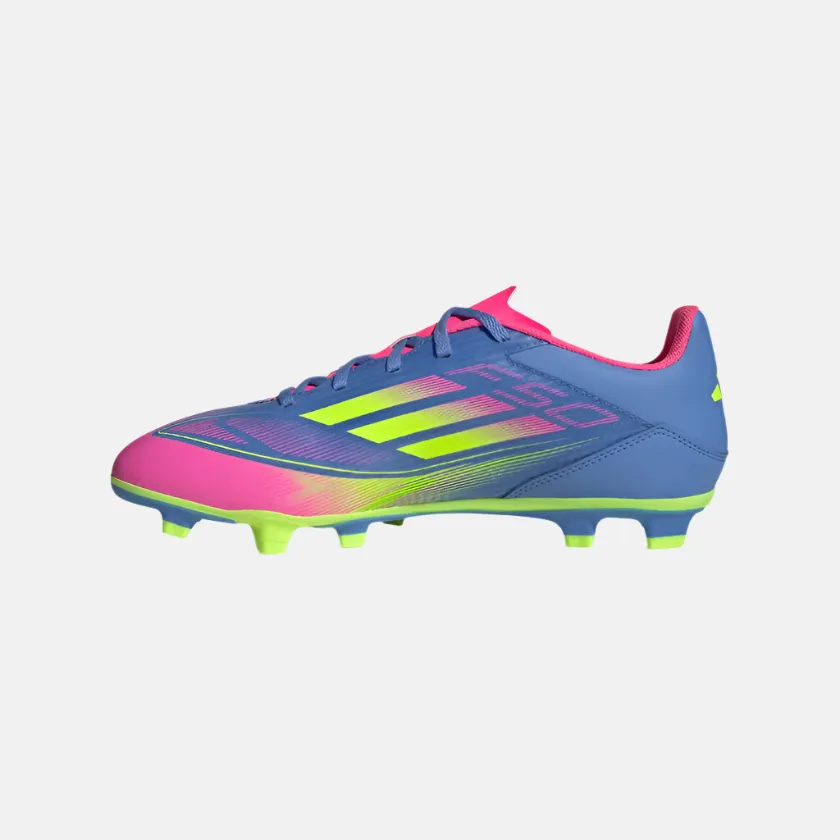 Adias F50 Club Firm/Multi-Ground Men's Football Shoes -Blue Fusion/Lucid Lemon/Lucid Pink