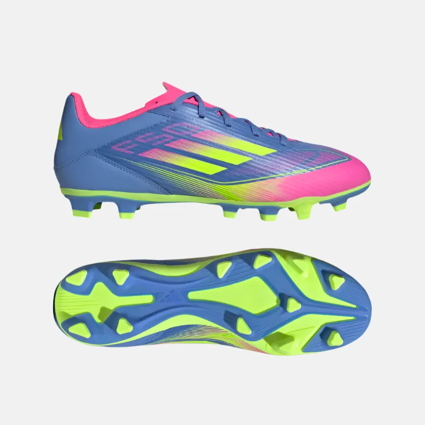 Adias F50 Club Firm/Multi-Ground Men's Football Shoes -Blue Fusion/Lucid Lemon/Lucid Pink