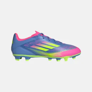 Adias F50 Club Firm/Multi-Ground Men's Football Shoes -Blue Fusion/Lucid Lemon/Lucid Pink