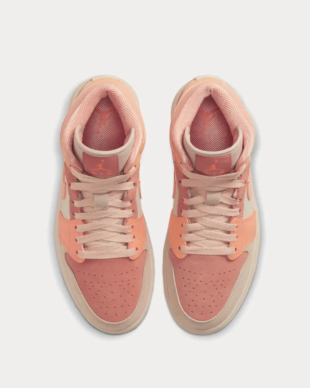 Air Jordan 1 Mid Apricot Orange High Top Sneakers