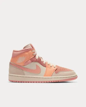 Air Jordan 1 Mid Apricot Orange High Top Sneakers
