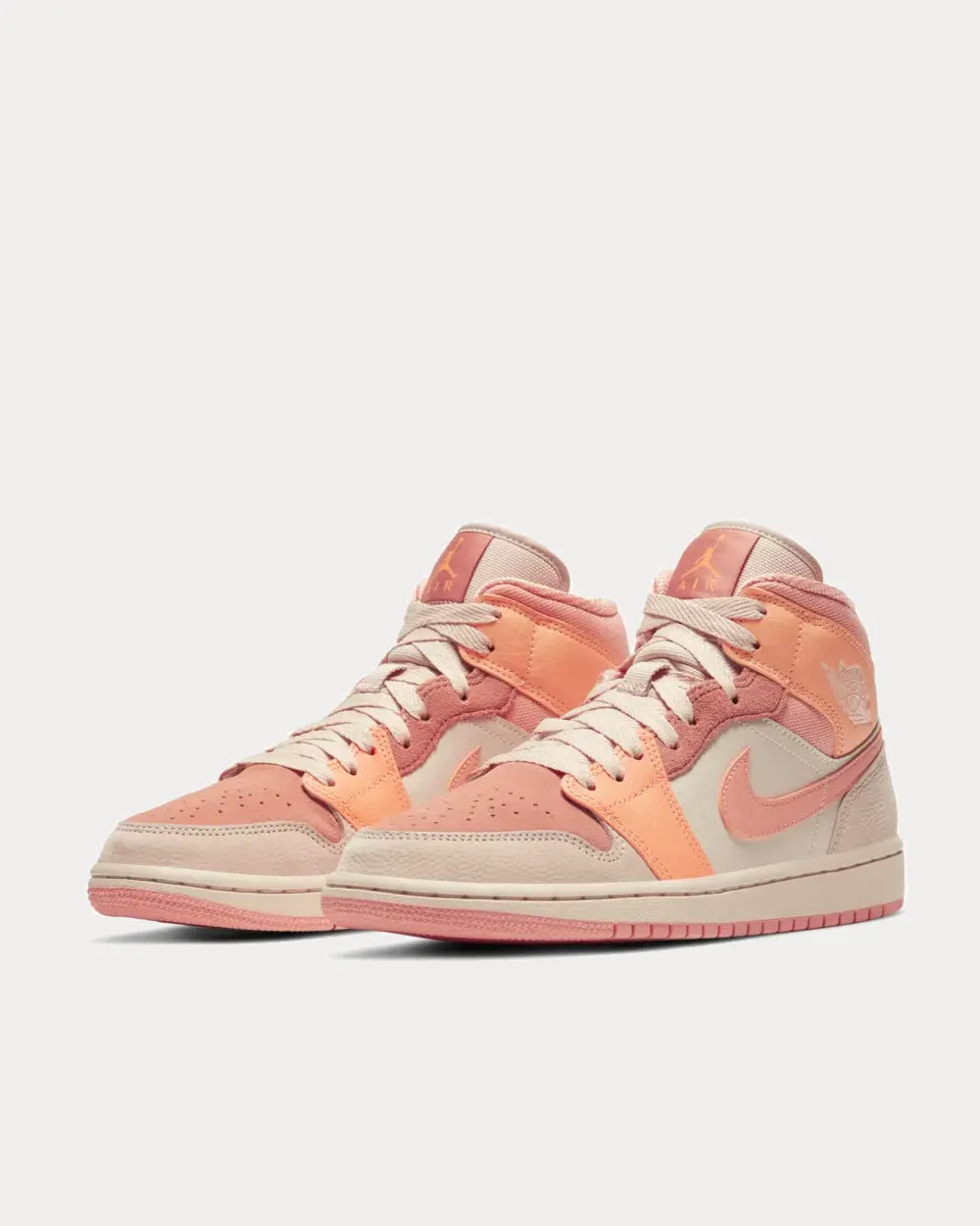 Air Jordan 1 Mid Apricot Orange High Top Sneakers