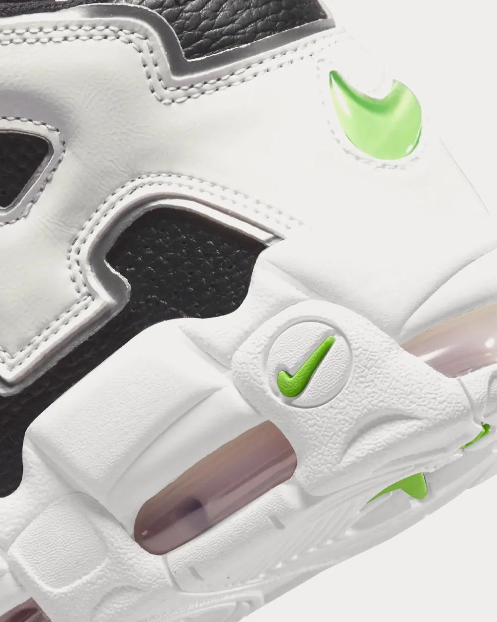 Air More Uptempo Black / Metallic Silver / Green Strike / Summit White High Top Sneakers