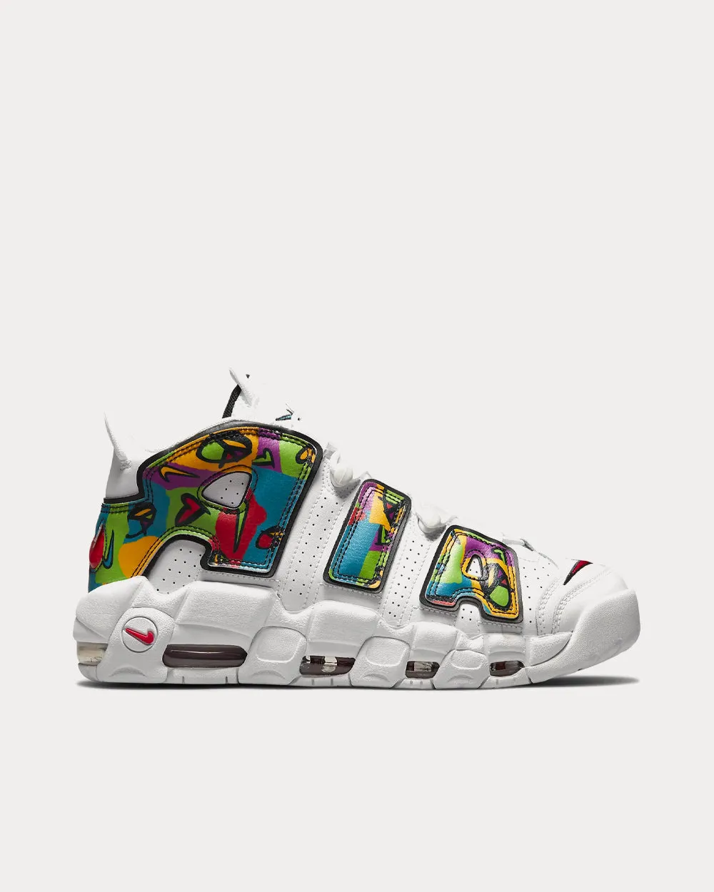 Air More Uptempo White / Black / University Gold / University Red High Top Sneakers