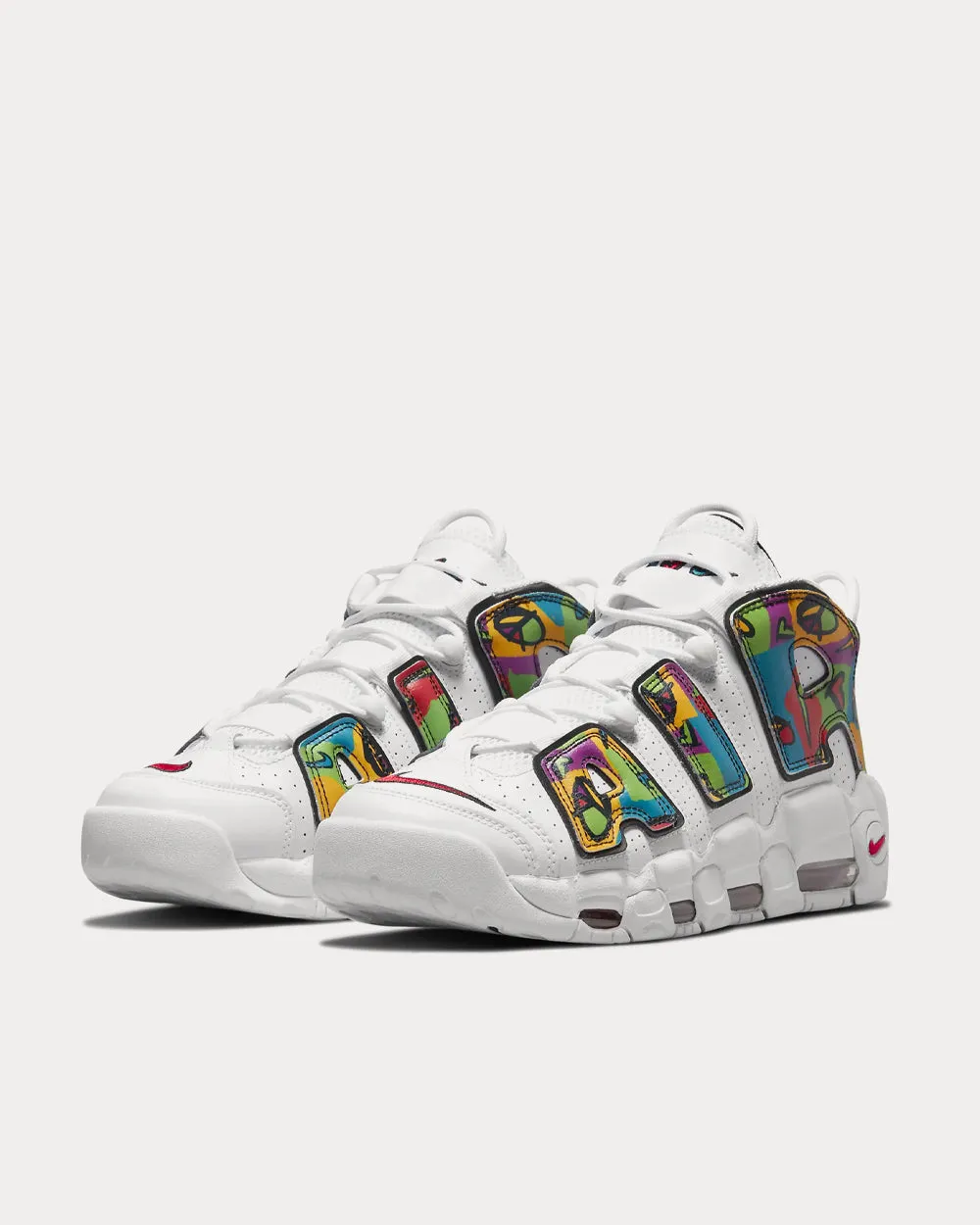 Air More Uptempo White / Black / University Gold / University Red High Top Sneakers