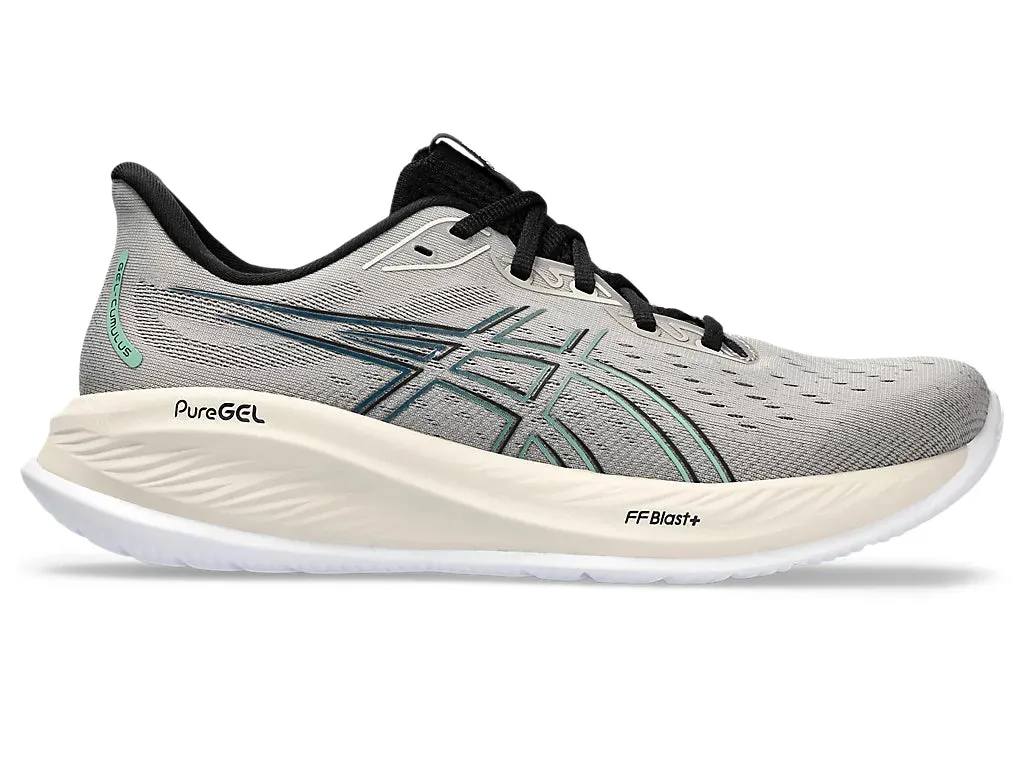 Asics Men's GEL-CUMULUS 26 Running Shoes in Moonrock/Dark Mint