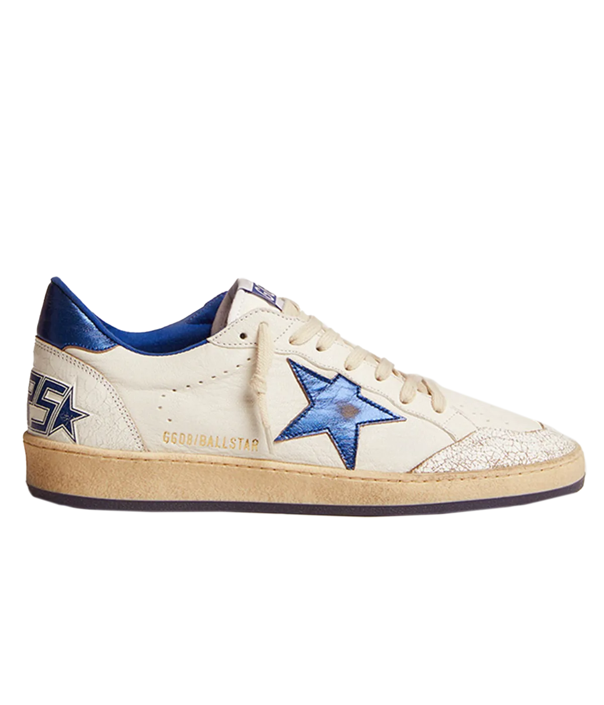 Ball Star Nappa Upper Laminated in White & Bluette