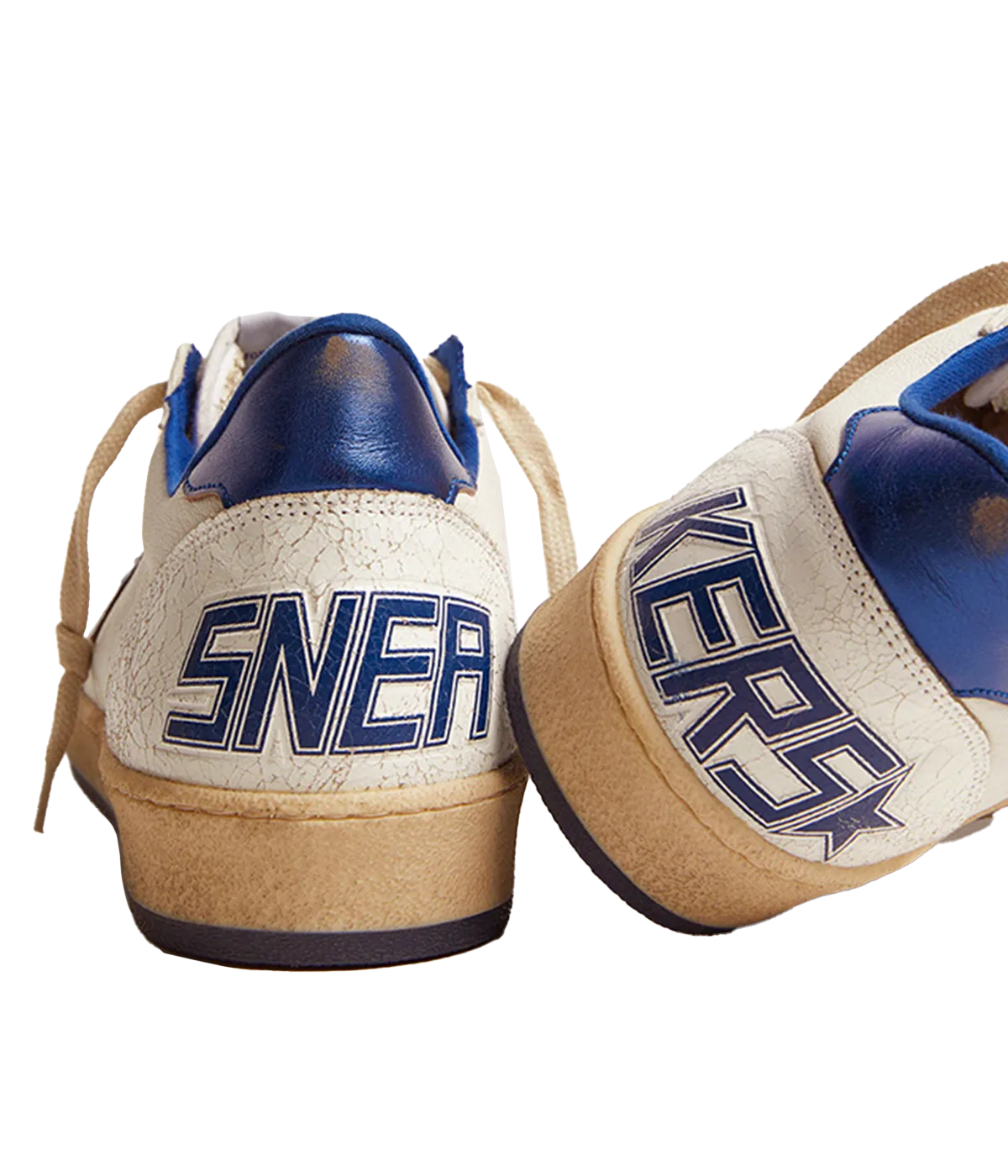Ball Star Nappa Upper Laminated in White & Bluette