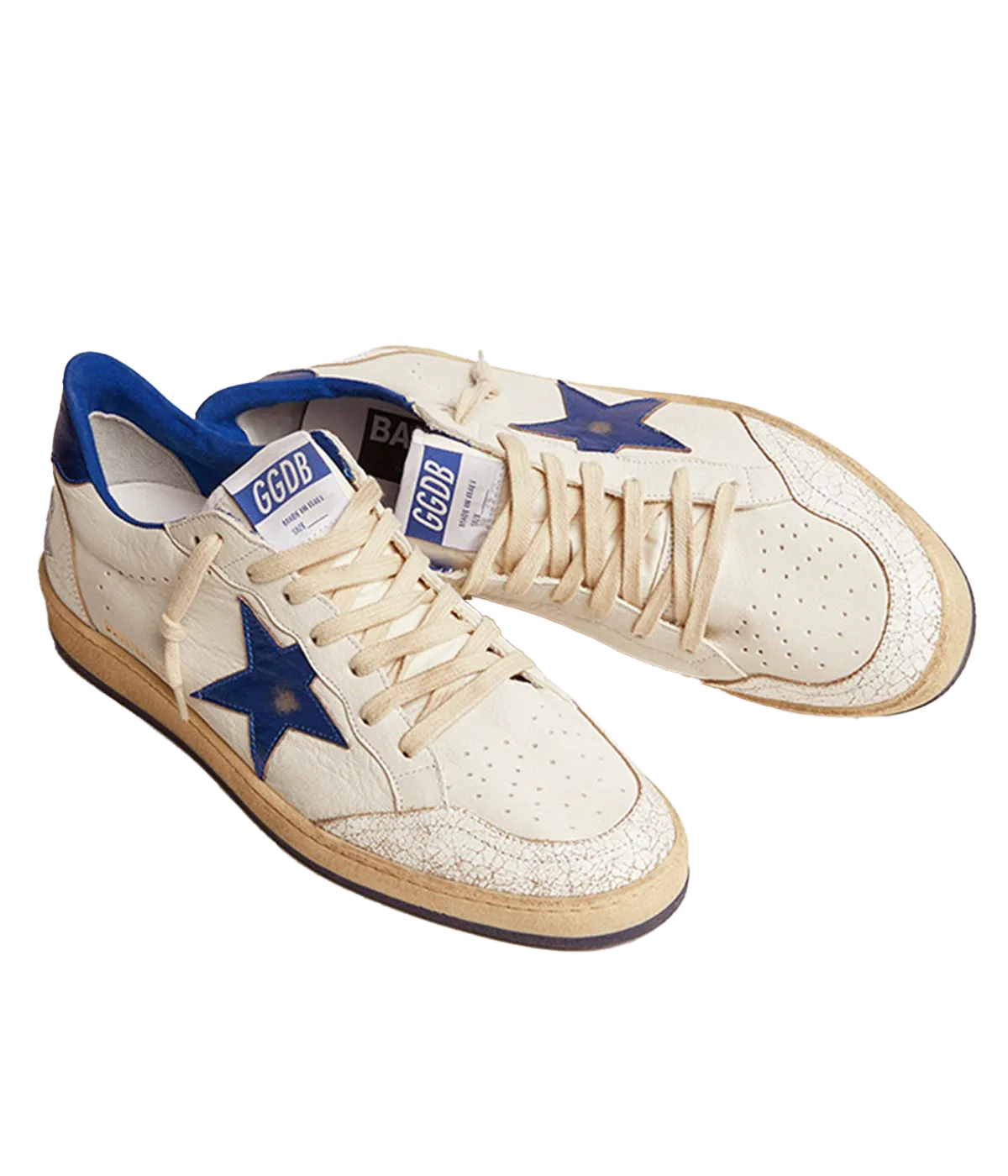 Ball Star Nappa Upper Laminated in White & Bluette
