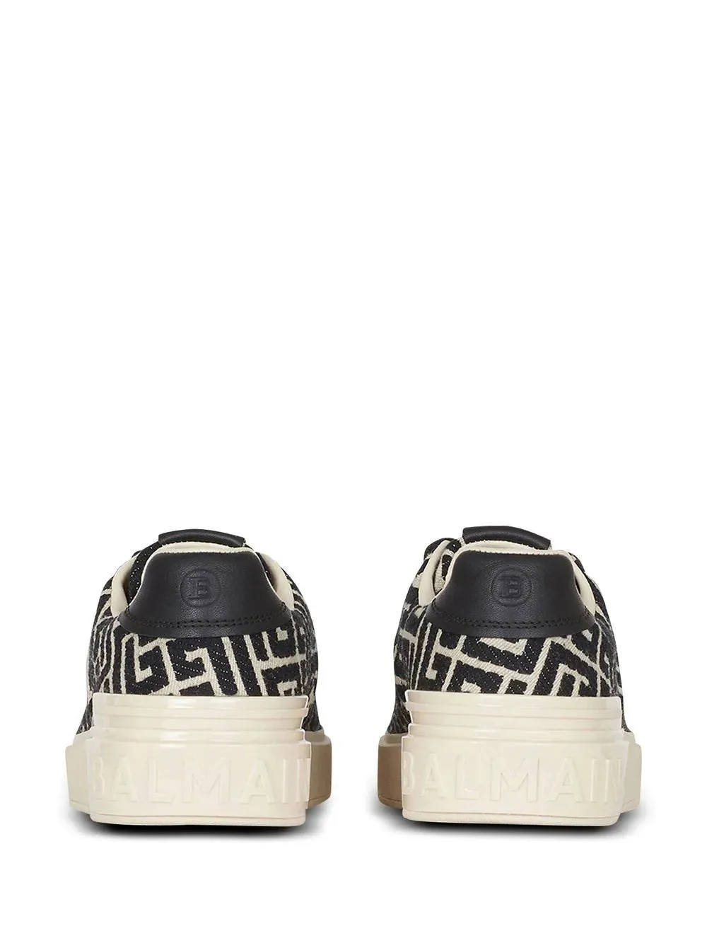 BALMAIN WOMEN B-Court Monogram Sneakers Black/White