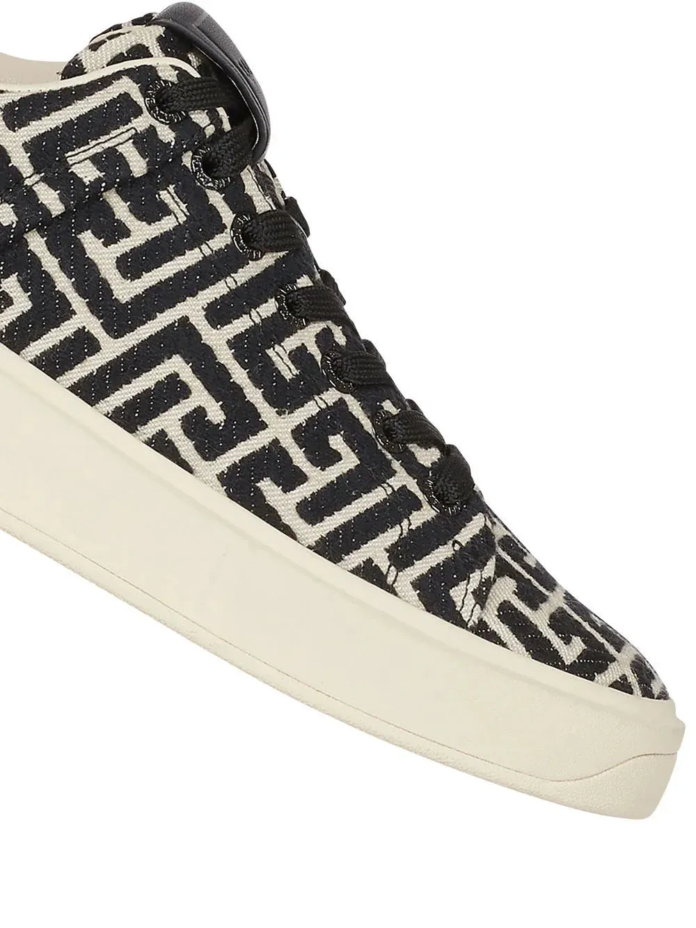 BALMAIN WOMEN B-Court Monogram Sneakers Black/White