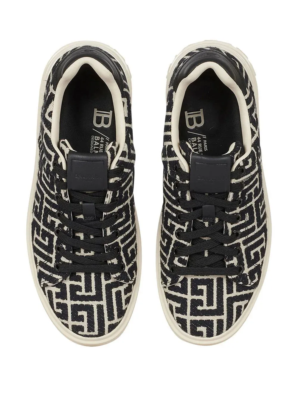 BALMAIN WOMEN B-Court Monogram Sneakers Black/White