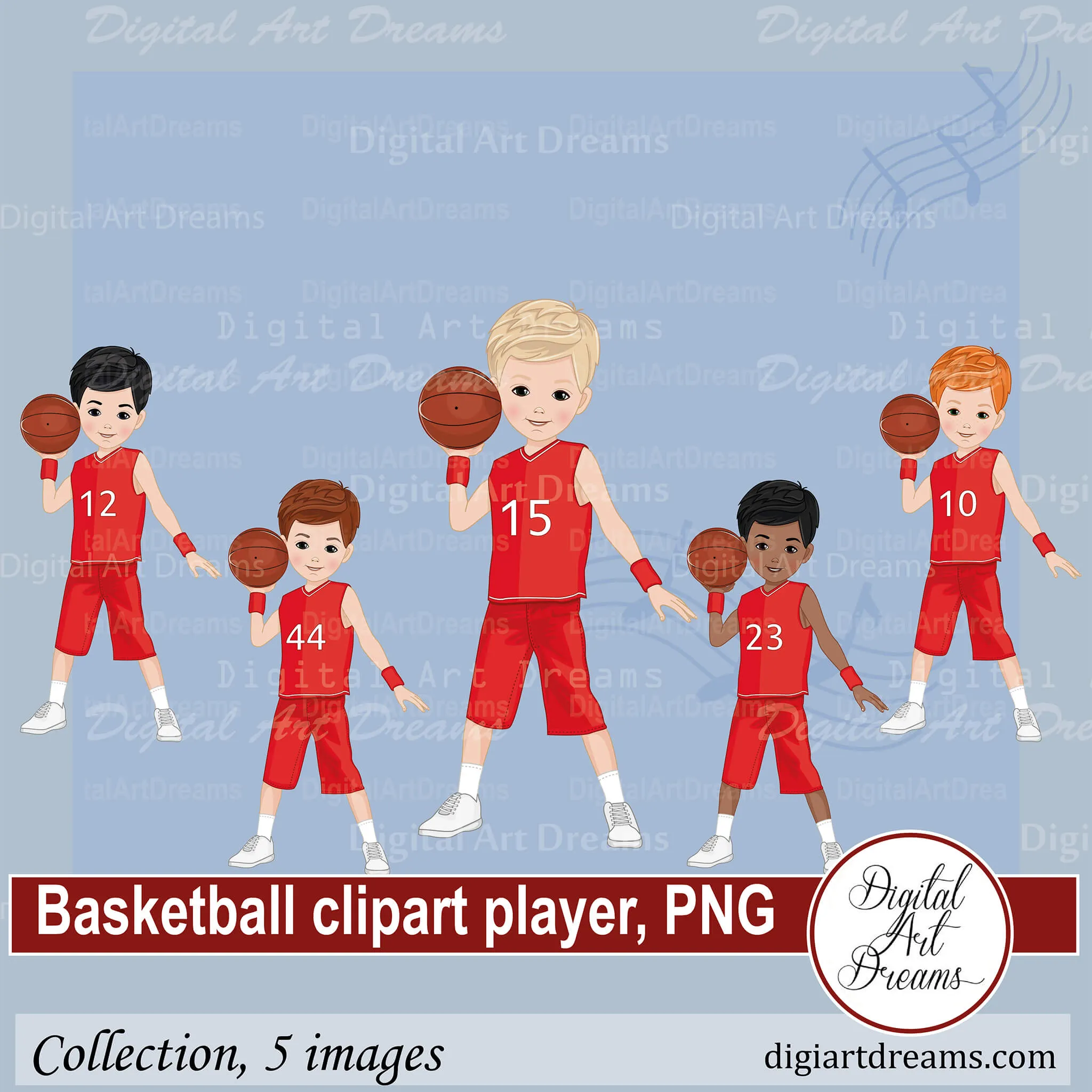 Basketball Clipart Player Red Team