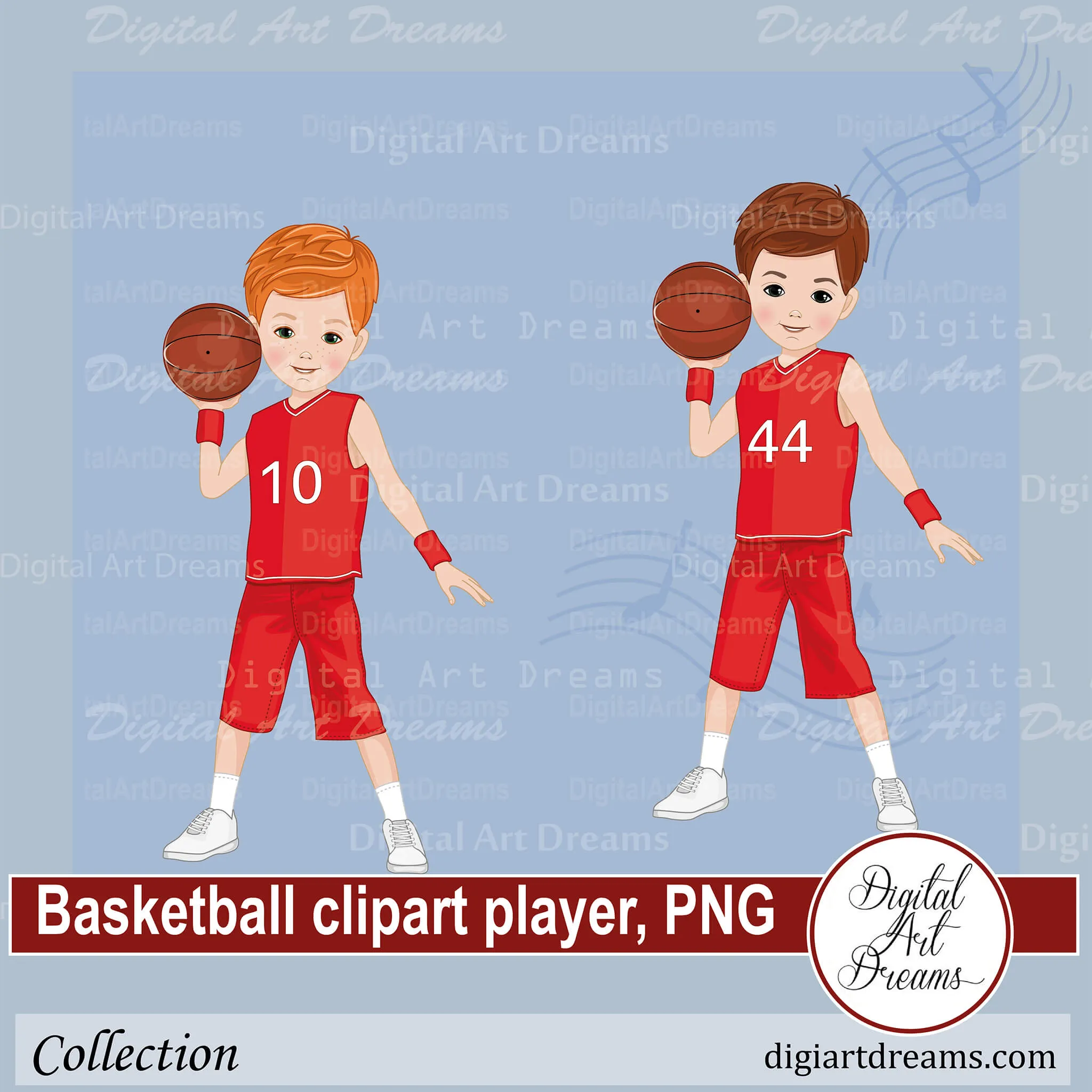 Basketball Clipart Player Red Team