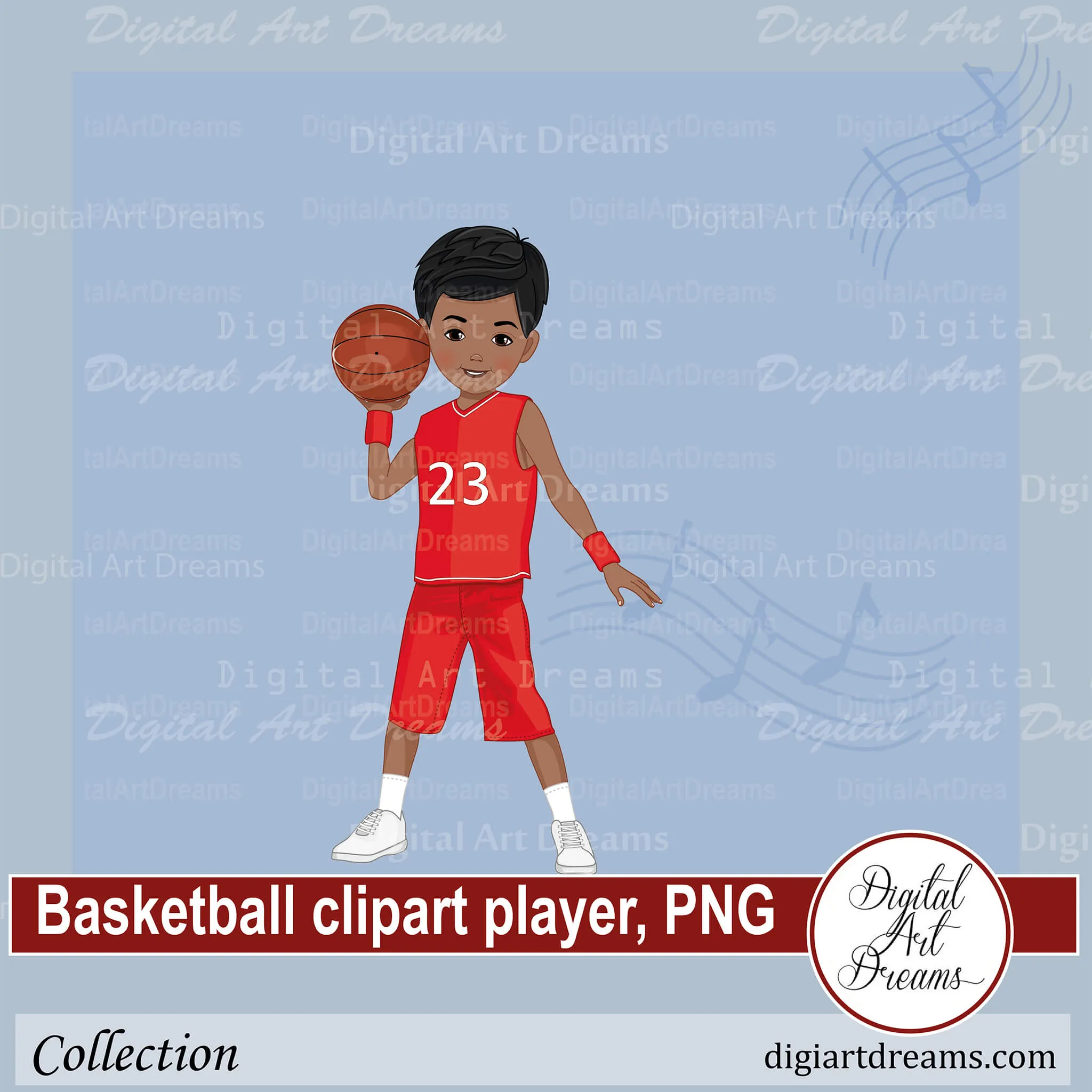 Basketball Clipart Player Red Team
