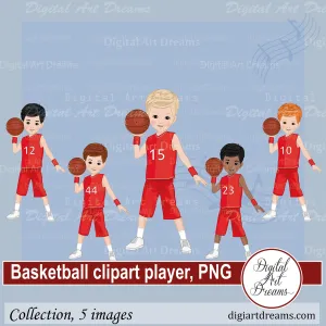 Basketball Clipart Player Red Team
