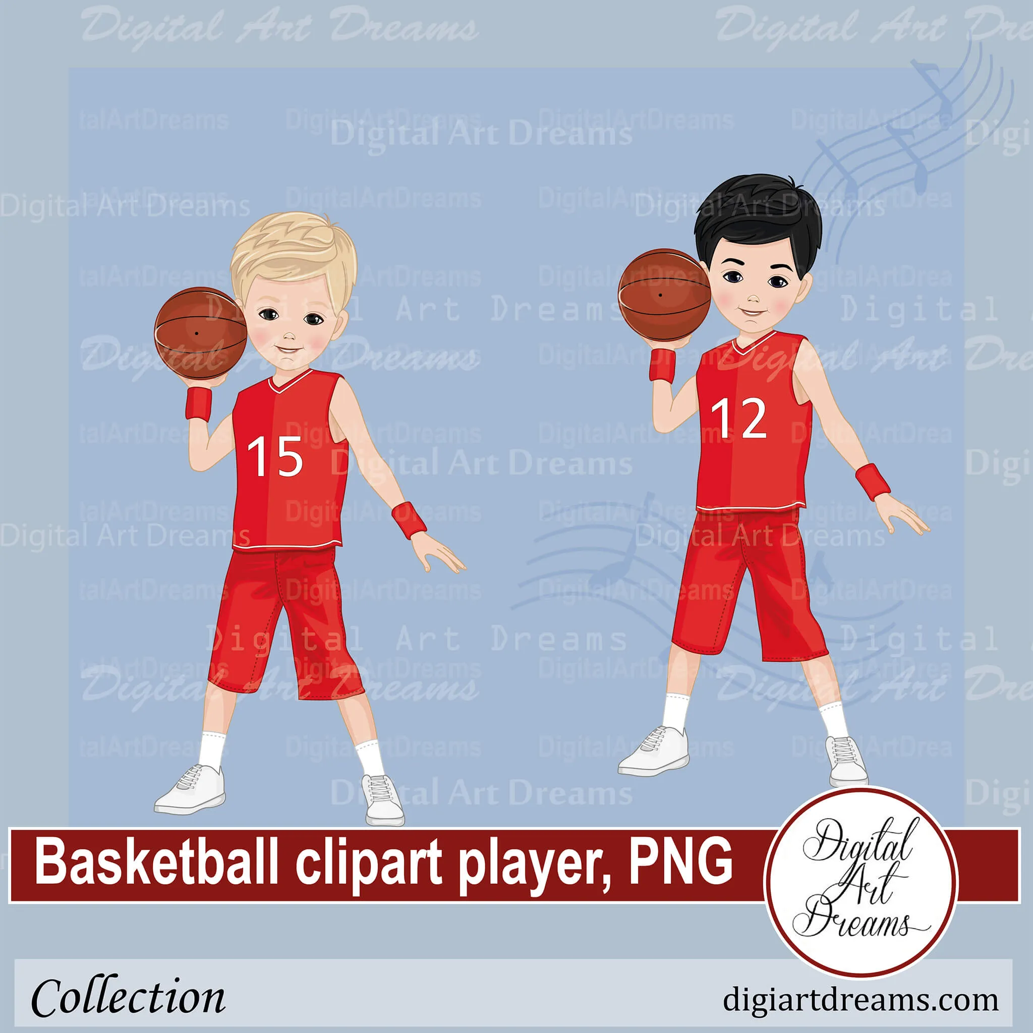 Basketball Clipart Player Red Team