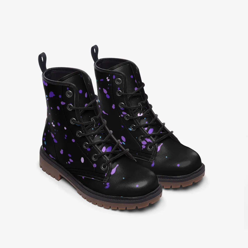Black Galaxy Drip Combat Boots ( For Women| Men)
