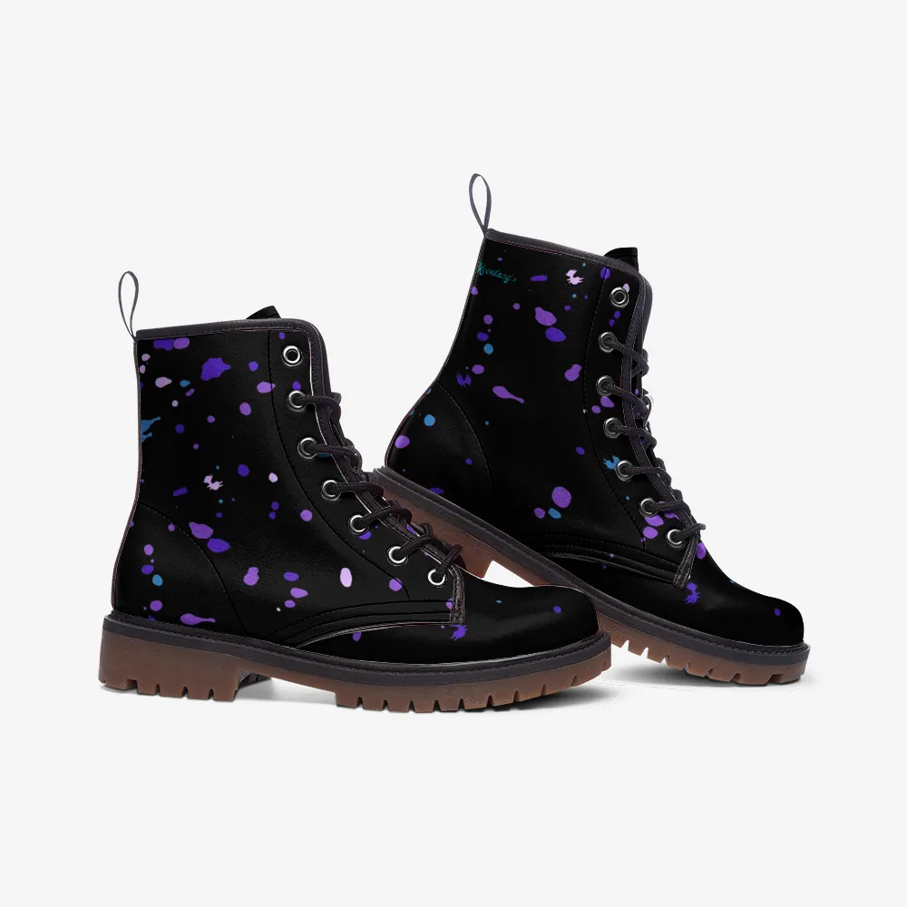 Black Galaxy Drip Combat Boots ( For Women| Men)