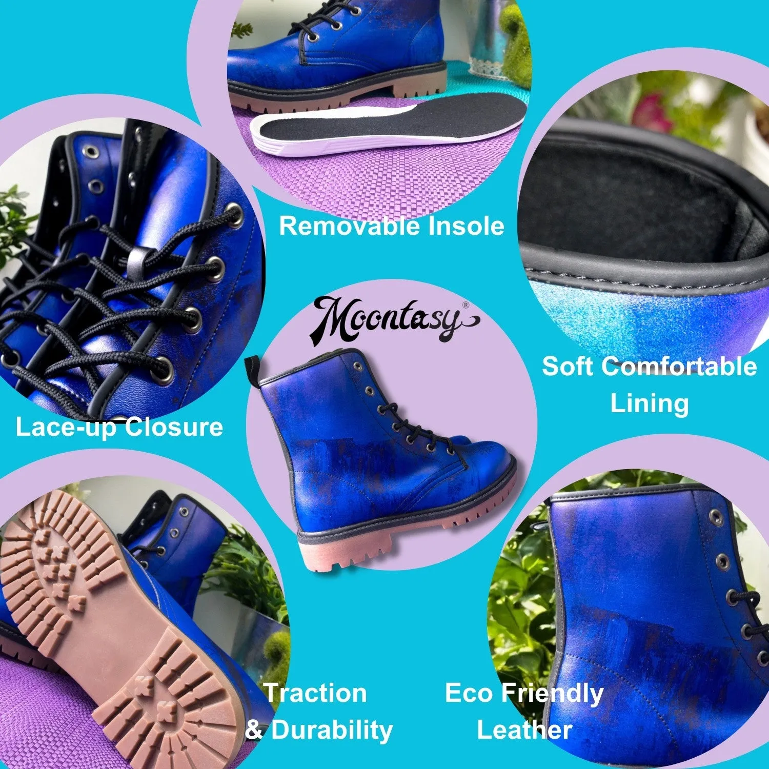 Black Galaxy Drip Combat Boots ( For Women| Men)