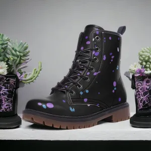 Black Galaxy Drip Combat Boots ( For Women| Men)