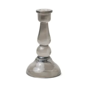 Black tall glass taper holder