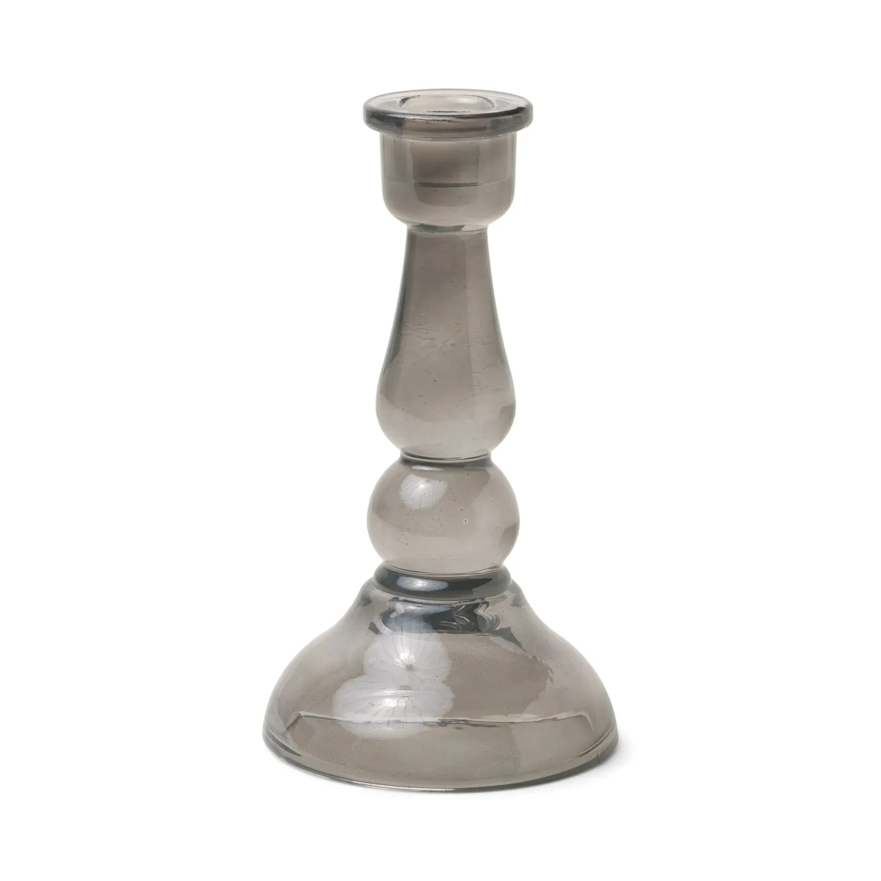 Black tall glass taper holder