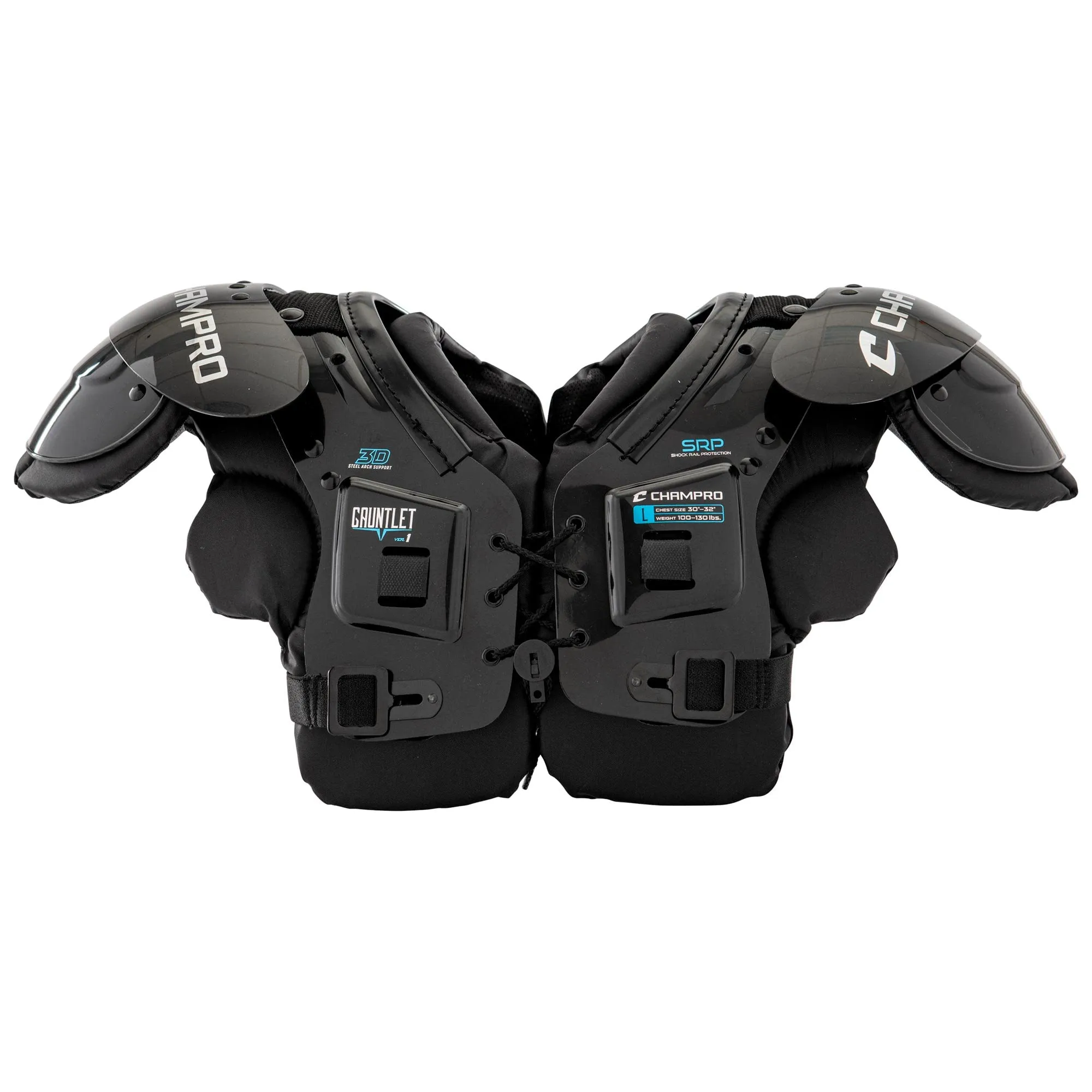 CHAMPRO Gauntlet 1 Football Shoulder Pad, 2X-Large, Black