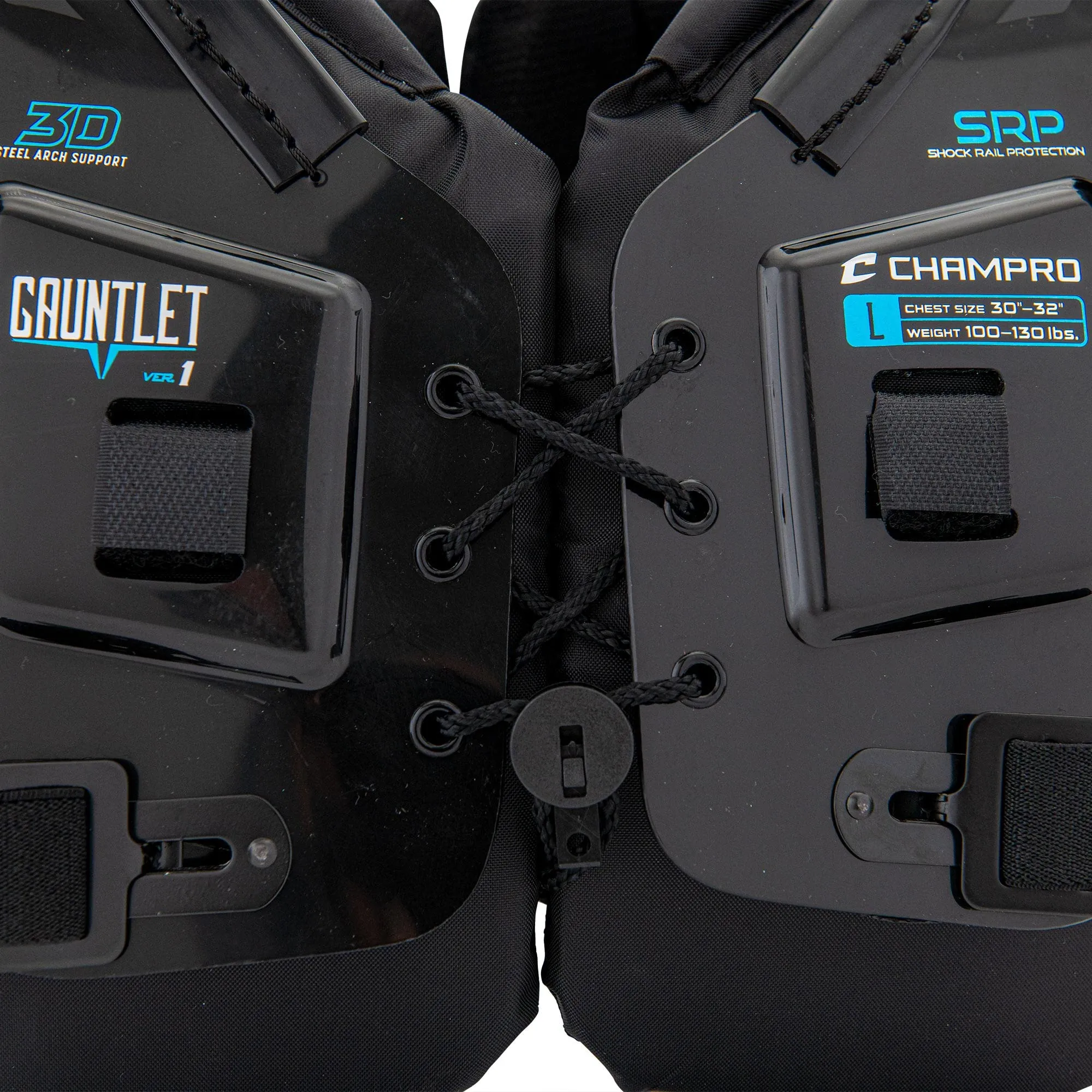 CHAMPRO Gauntlet 1 Football Shoulder Pad, 2X-Large, Black