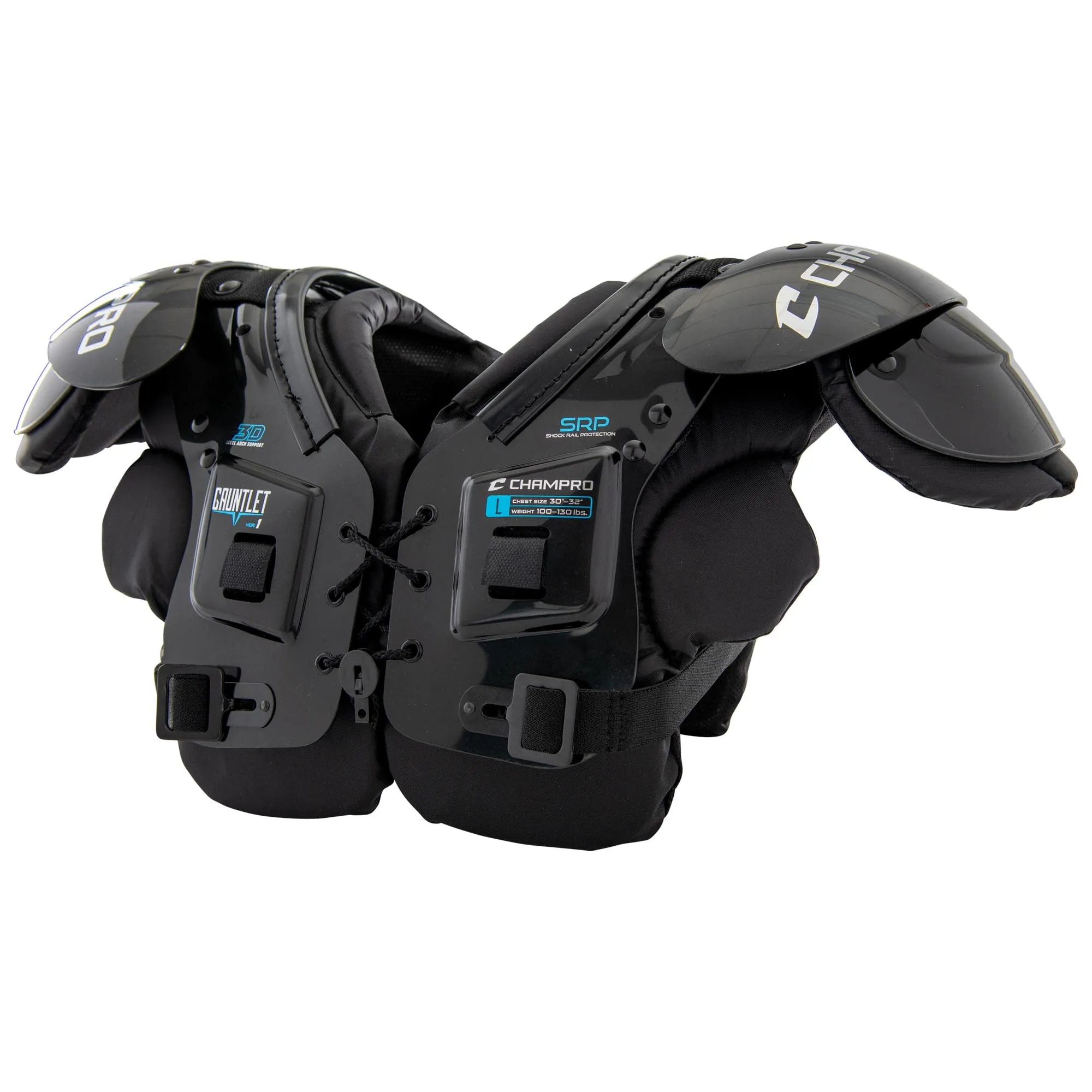 CHAMPRO Gauntlet 1 Football Shoulder Pad, 2X-Large, Black