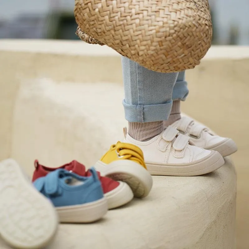 Children's Canvas Shoes Spring And Autumn Velcro Boys 'and Girls' Sneakers Big Toe Cloth Shoes
