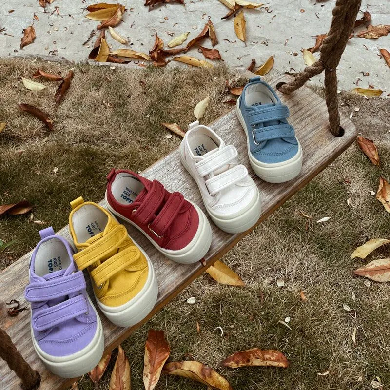 Children's Canvas Shoes Spring And Autumn Velcro Boys 'and Girls' Sneakers Big Toe Cloth Shoes