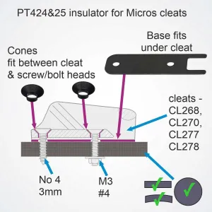 Clamcleat Insulators For Mk2 Racing Junior Cleats - PT420&21/R Pack of 4