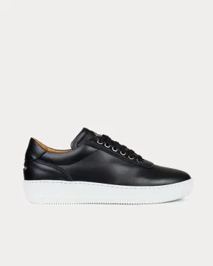 Clement Leather Tonal Black Low Top Sneakers