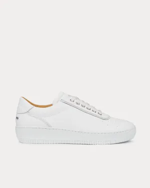 Clement Leather Tonal White Low Top Sneakers
