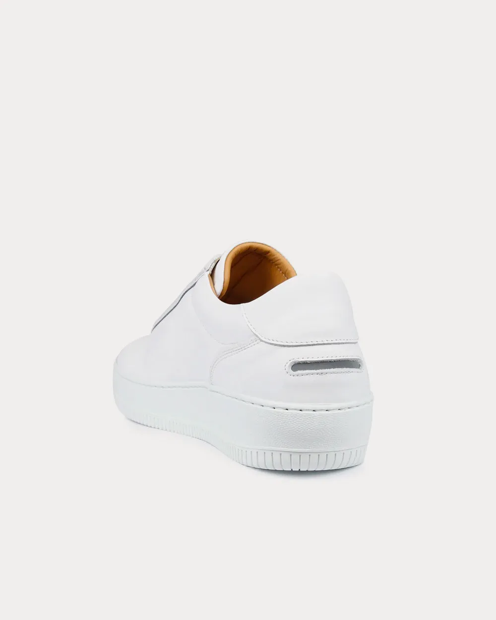 Clement Leather Tonal White Low Top Sneakers