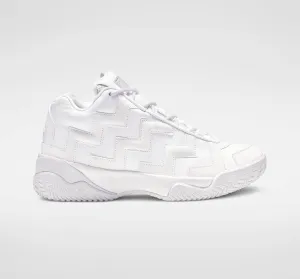 Converse Voltage Mid Ladies Triple White Leather High Top Sneakers 9.5