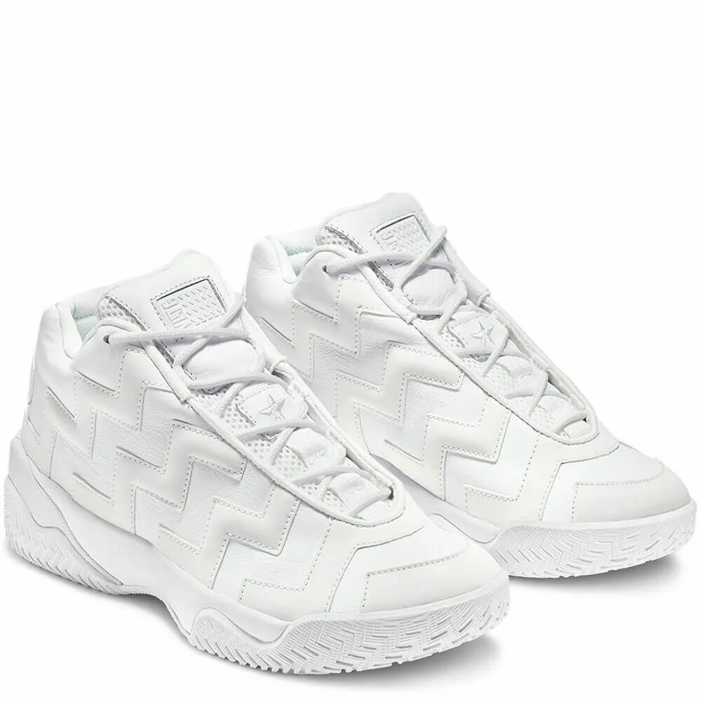 Converse Voltage Mid Ladies Triple White Leather High Top Sneakers 9.5