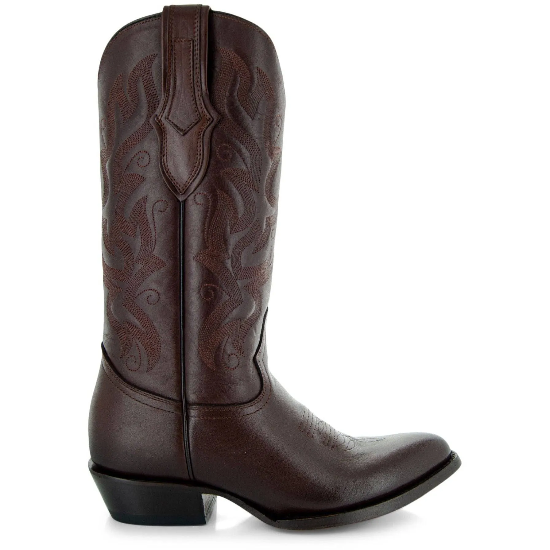 Cowboy Dress Boots | Mens Classic Round-Toe Boots (H7001-Brown)