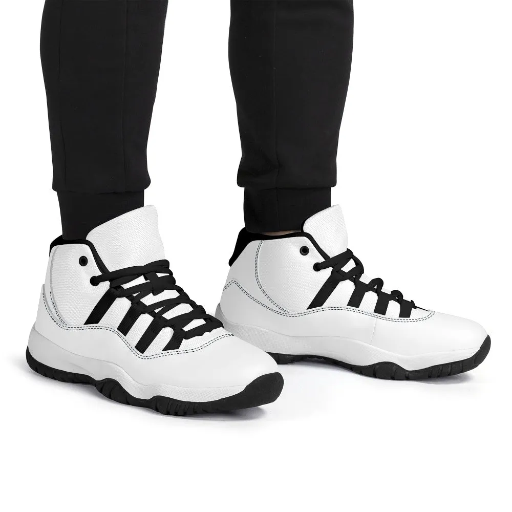 Customizable High Top Air Retro Sneakers (Black Lace)