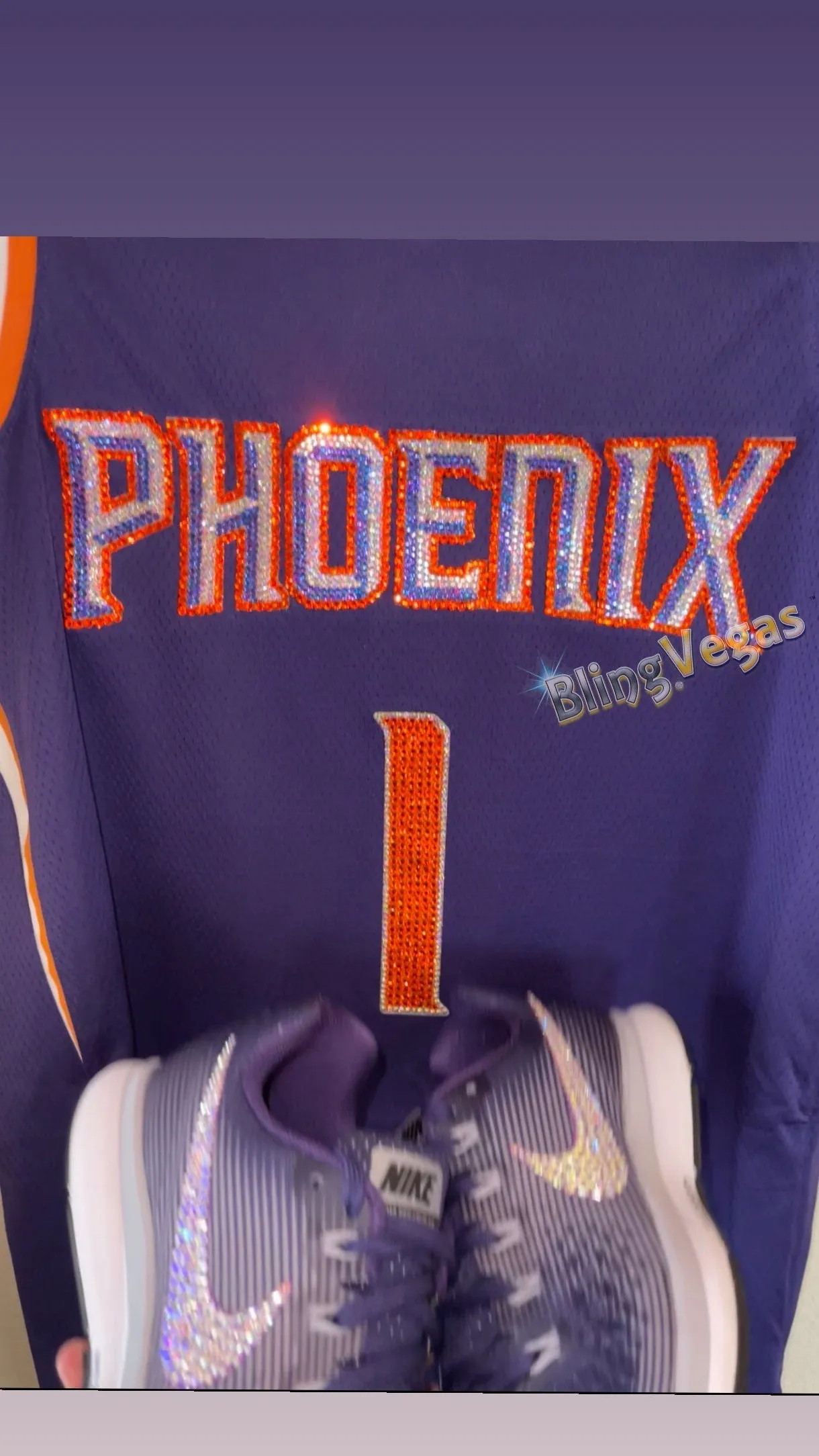 Customized Bling Devin Booker SUNS Basketball Jersey