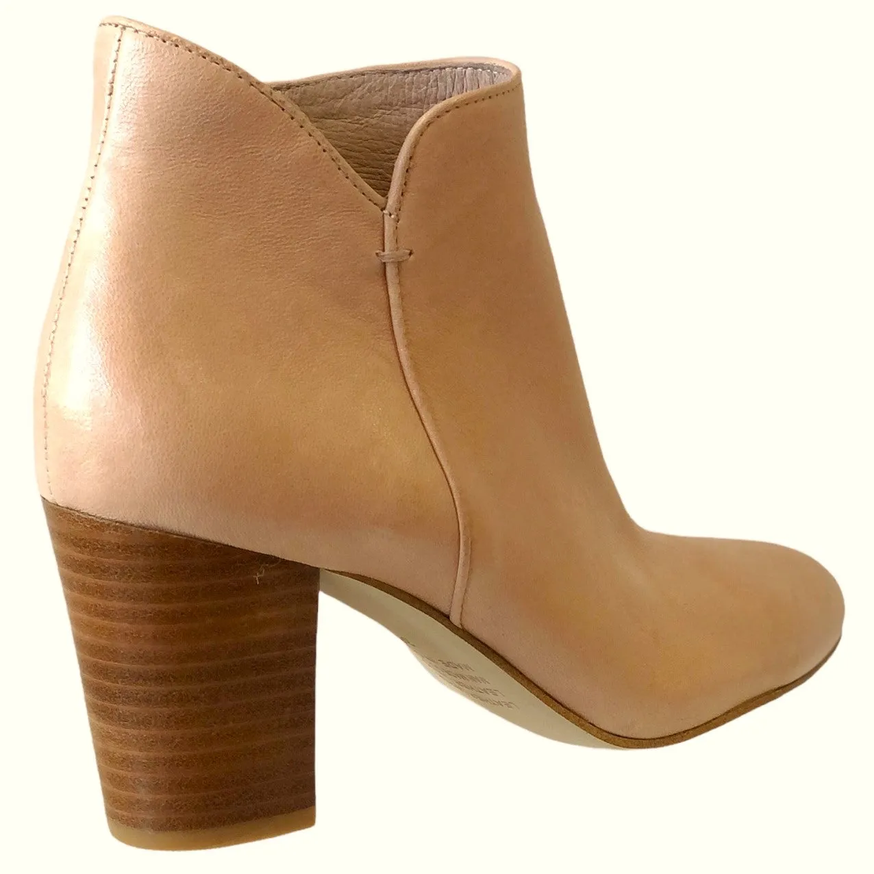 Django Juliette LUCIO BLUSH NUDE Leather Ankle Boots