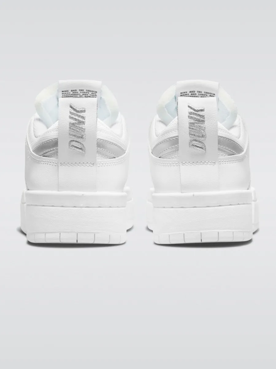 Dunk Low Disrupt Sneaker - White/Metallic Silver-Black