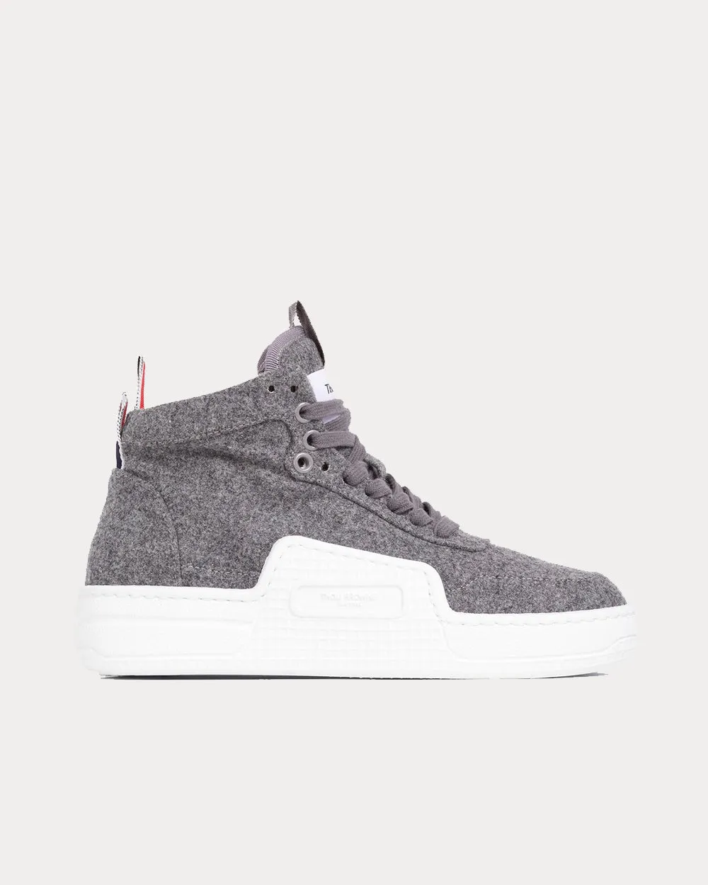 Flannel Covered Basketball Medium Grey High Top Sneakers