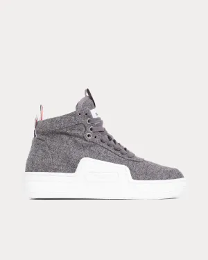 Flannel Covered Basketball Medium Grey High Top Sneakers
