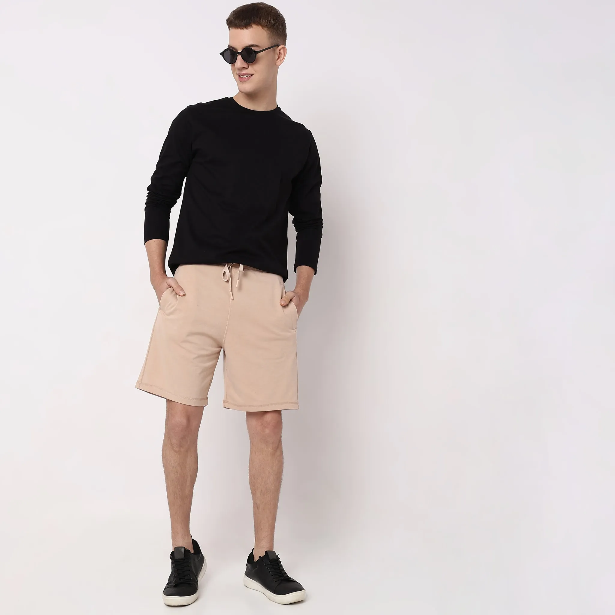 Flex Shorts - with Secure Mobile Pocket - Mid Rise Solid
